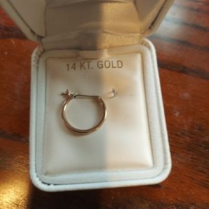One 14kt Gold Hoop Earing